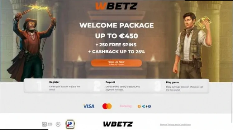 Wbetz online casino met 150% tot €500 en 100 gratis spins welkomstbonus